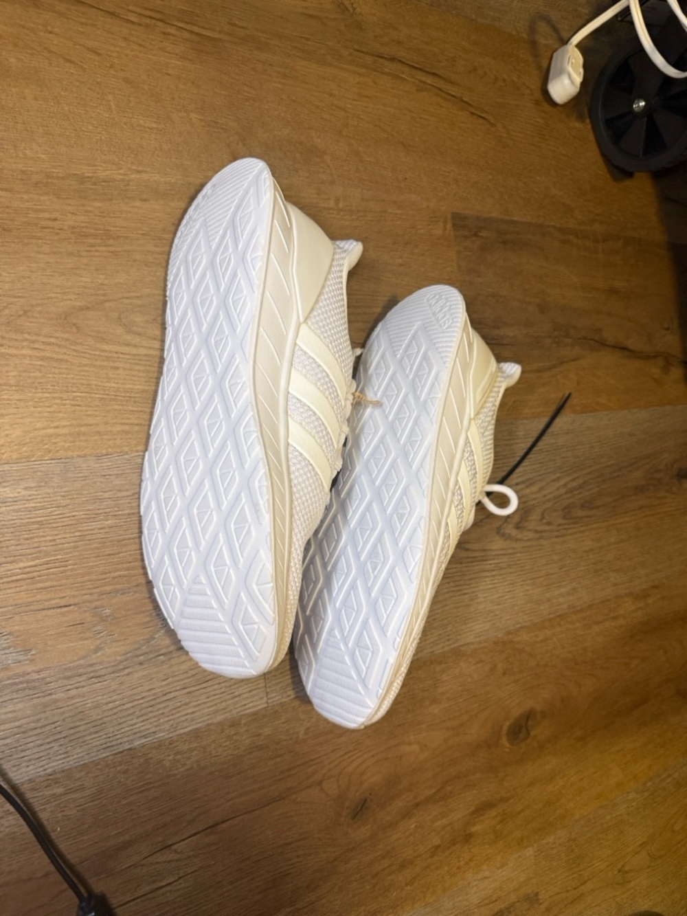 adidas QUESTAR FLOW NXT -TRIPLE WHITE All-White Knit Runner Sneakers - Picture 6 of 11